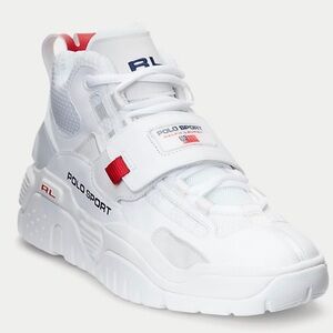 Polo Ralph Lauren Racing 92 Polo Sport PS100 High USA Black White Sneakers SZ 11